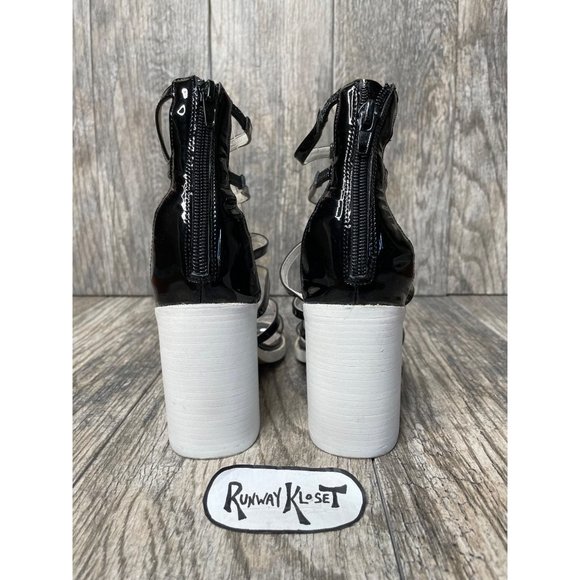 JEFFREY CAMPBELL CALIFORNIA Handmade IBIZA Encased Block Heel Women size 7.5 - Picture 3 of 12